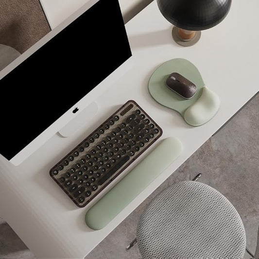 ErgoComfort Gel Wrist Rest Mouse Pad Set – Minty Green, Ergonomic Memory Foam with Non-Slip Base for Office, Gaming & Home Desk