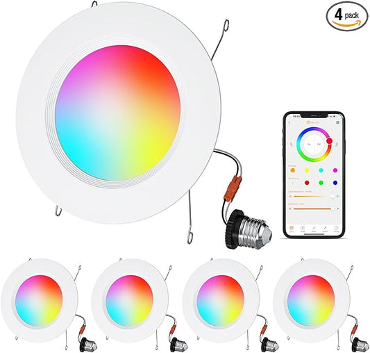 Smart home lighting system with recessed lights for invisible home automation