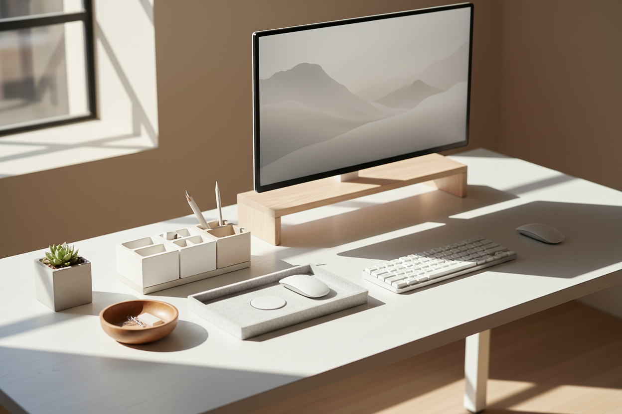 Desk accessories for organizing a clean and efficient workspace