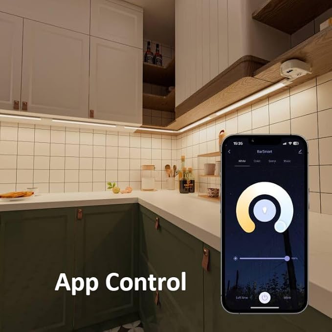 Smart Under Cabinet Lighting with Motion Sensor, Alexa Google Compatible Under Cabinet Lights, Wireless Remote Plug in Control Under Counter Light System