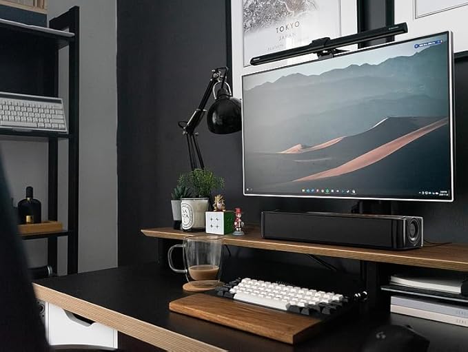 Creative Stage SE 2.0 Bluetooth Sound Bar Speaker - Black - Under Monitor - USB - 1 Pack