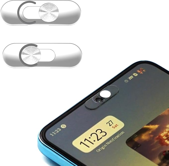 Camera Privacy Cover 2-Pack - Ultra-Thin Webcam Slider for Phone iPad Silver