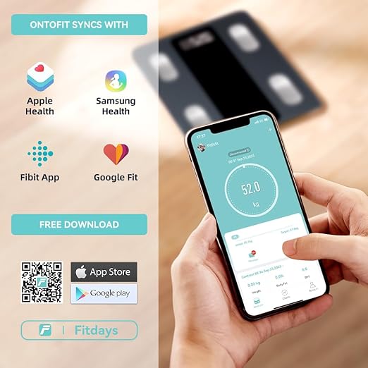 Smart Scale for Body Weight, Digital Bathroom Scale for Weight Fat BMI Muscle Mass Body Composition Analyzer, Larger Platform, Bluetooth Highly Accurate Weighing Machine 400lb (Black 263)