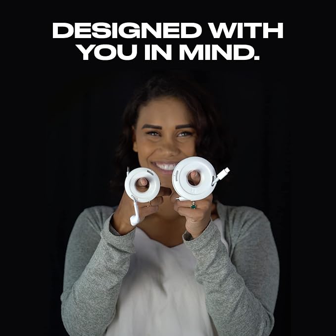 Side Winder Mini and Max Headphone, Earbud and Charging Cable Winder and Organizer Perfect for Wrapping Earbuds and Cords for Travel and Organization 2-Pack (White, Max)