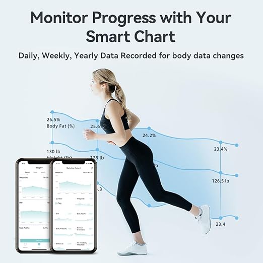 Smart Scale for Body Weight, Digital Bathroom Scale for Weight Fat BMI Muscle Mass Body Composition Analyzer, Larger Platform, Bluetooth Highly Accurate Weighing Machine 400lb (Black 263)