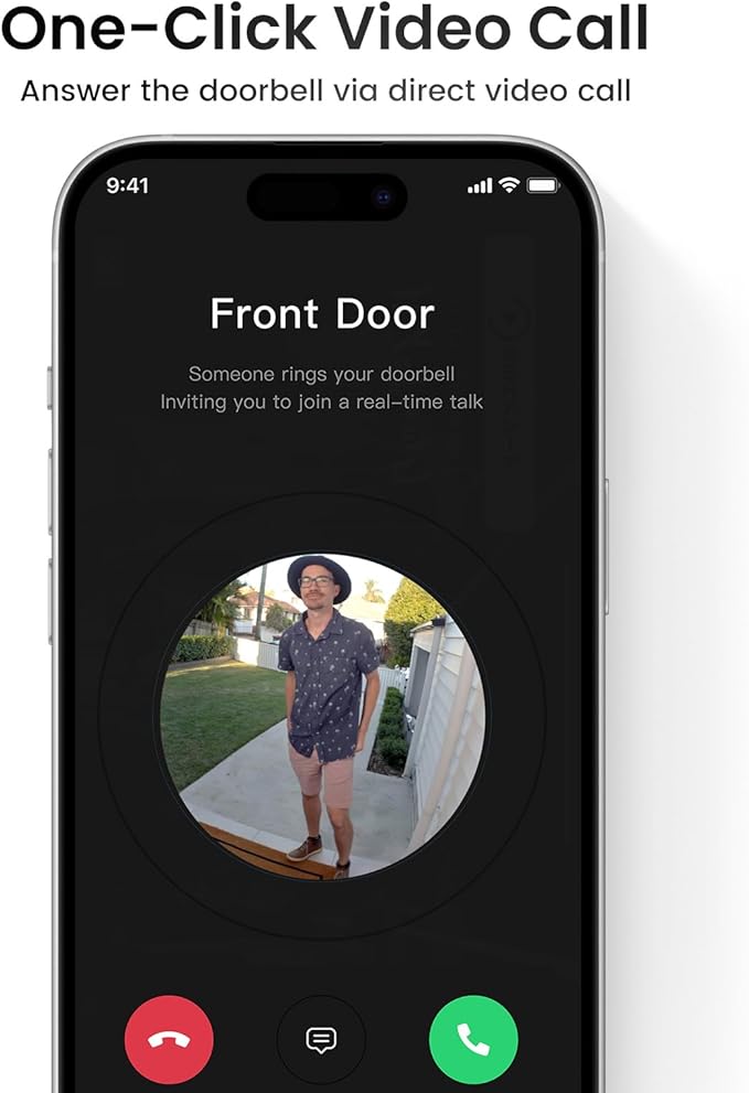 aosu Doorbell Camera Wireless- Head-to-Toe View, Intelligent Package Detection, 2.4GHz WiFi Video Doorbell with Chime, Support Local Storage,Smart Human Detection, Works with Alexa &Google Assistant