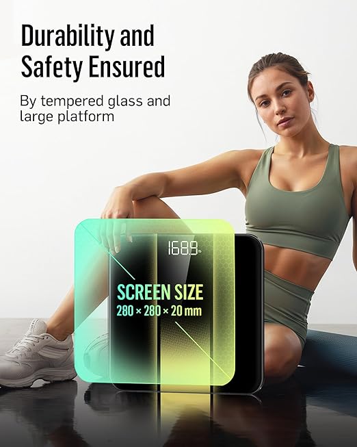 RunStar Digital Bathroom Scale for Body Weight with High Precision, Clear LED Backlight Display, Accurate Scale with 6mm Tempered Glass, 400lb