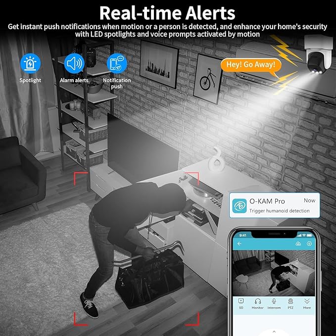 Techloop Living | VSTARCAM 2K QHD PTZ Indoor Security Camera – Color Night Vision, Pet & Baby Monitor, Two-Way Audio