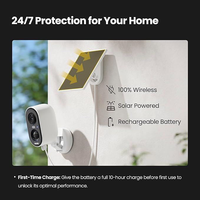 Solar Security Cameras Wireless Outdoor, 2K Magnetic Installation Battery Powered Camera with Smart AI PIR Motion Detection, Color Night Vision, Waterproof for Indoor & Outdoor