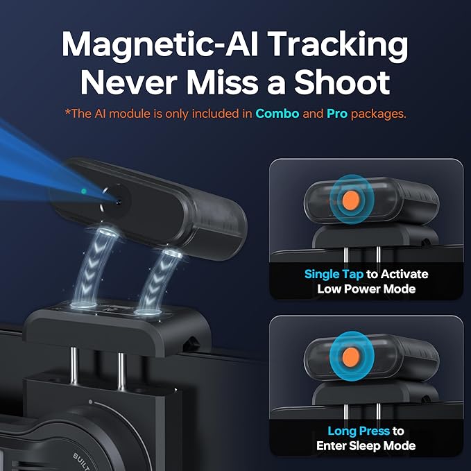 ZHIYUN Smooth 5S AI PRO Gimbal 3-Axis Handheld Stabilizer All in One Design for Mirrorless Cameras with Sony A6600,A6100,Fujifilm,Canon M50,M5,for Gopro Hero10/9/8/7, iPhone 13/12 Max