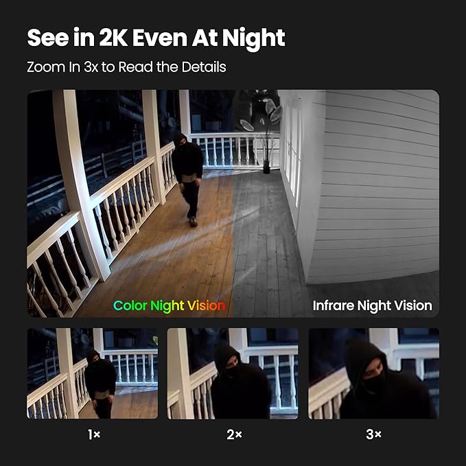 Solar Security Cameras Wireless Outdoor, 2K Magnetic Installation Battery Powered Camera with Smart AI PIR Motion Detection, Color Night Vision, Waterproof for Indoor & Outdoor