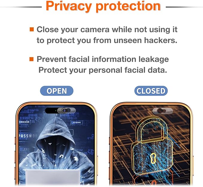 Camera Privacy Cover 2-Pack - Ultra-Thin Webcam Slider for Phone iPad Silver