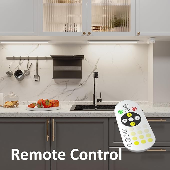Smart Under Cabinet Lighting with Motion Sensor, Alexa Google Compatible Under Cabinet Lights, Wireless Remote Plug in Control Under Counter Light System