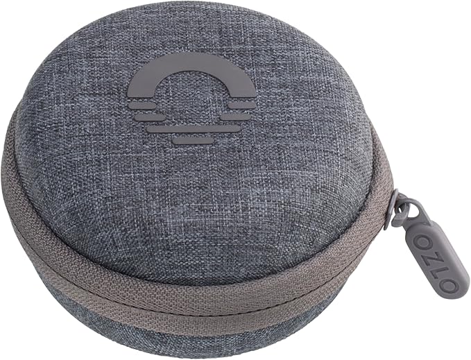 Ozlo Sleepbuds® Travel Case | Hard Case for Sleep Headphones | Woven Fabric with Zipper Closure | Mesh Pocket for Storing Charging Cable | Gray