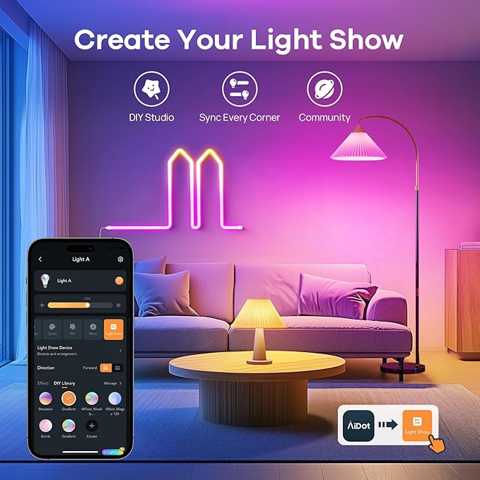 OREiN Smart Light Bulb,1200 Lumens BR30 Smart Flood Light Bulbs Work with AiDot App, Alexa, Google Home, RGBTW Color Changing Light Bulbs 2.4Ghz WiFi, 85W 4Pack